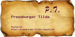 Pressburger Tilda névjegykártya